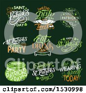 Poster, Art Print Of St Patricks Day Design Elements On Green