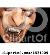 Clipart Of A Scary Devil Vampire Or Demon Face Close Up Royalty Free Vector Illustration