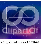 Clipart Of A Label Over A Galaxy Background Royalty Free Vector Illustration