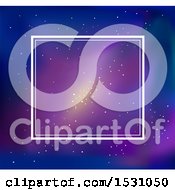 Clipart Of A Square Frame Over A Galaxy Background Royalty Free Vector Illustration