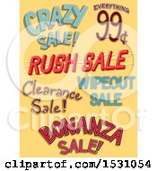 Clipart Of Sale Labels On Yellow Royalty Free Vector Illustration