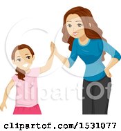 Poster, Art Print Of Teen Girl Giving Her Sister A High Five