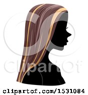Poster, Art Print Of Silhouette Female Profile With Highlighted Hair