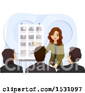 Poster, Art Print Of Teen Girl Presenting A Story Board