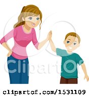 Poster, Art Print Of Teen Girl Giving Her Brother A High Five