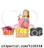 Poster, Art Print Of Teen Girl Organizing Her Clothes