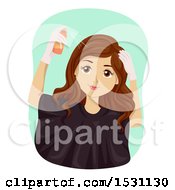 Young Woman Applying Product To Her Hair