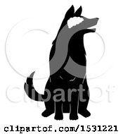 Clipart Of A Silhouetted Dog With Visible Brain Royalty Free Vector Illustration