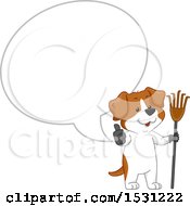Poster, Art Print Of Happy Dog Holding A Pooper Scooper And Giving A Thumb Up Under A Speech Bubble