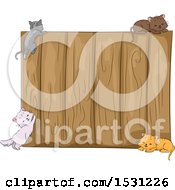 Poster, Art Print Of Wooden Fence With Kitty Cats