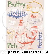 Clipart Of Chicken Agriculture Labels Royalty Free Vector Illustration