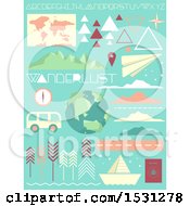 Clipart Of Geometric Travel And Wanderlust Design Elements Royalty Free Vector Illustration by BNP Design Studio