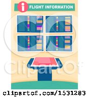 Clipart Of A Flight Information Display At An Airport Royalty Free Vector Illustration