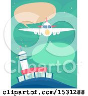 Poster, Art Print Of Plane Communicationg To A Tower