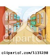 Poster, Art Print Of Road Through A Wild West Town