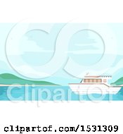 Clipart Of A Boat On Water Royalty Free Vector Illustration