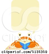 Poster, Art Print Of Crab Talking And Reading A Book