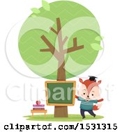 Poster, Art Print Of Fox Student In An Outdoor Class Room
