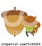 Poster, Art Print Of Squirrel With A Giant Acorn