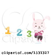 Poster, Art Print Of Bunny Rabbit Hopping With Numbers