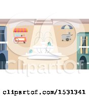Clipart Of A City Park With Food Carts Royalty Free Vector Illustration by BNP Design Studio