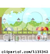 Poster, Art Print Of Food Carts In A City Park