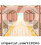 Clipart Of A Barn Interior Royalty Free Vector Illustration