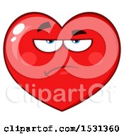 Clipart Of A Grumpy Red Love Heart Character Royalty Free Vector Illustration by Hit Toon