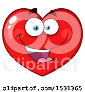 Clipart Of A Red Love Heart Character Royalty Free Vector Illustration
