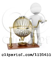 Clipart Of A 3d White Man Playing Bingo On A White Background Royalty Free Illustration