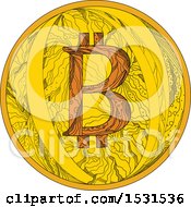 Clipart Of A Sketched Bitcoin In Zentangle Style Royalty Free Vector Illustration