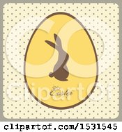 Poster, Art Print Of Silhouetted Bunny On An Easter Egg Over Polka Dots