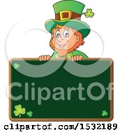 Poster, Art Print Of St Patricks Day Leprechaun Over A Chalkboard