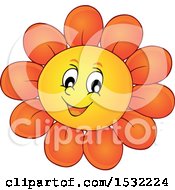 Clipart Of A Cheerful Daisy Flower Character Royalty Free Vector Illustration by visekart