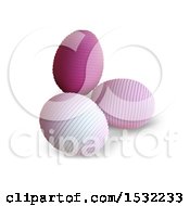 Poster, Art Print Of 3d Pink Easter Eggs On A Shaded White Background