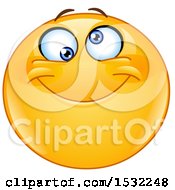 Clipart Of A Silly Yellow Cartoon Emoji Royalty Free Vector Illustration