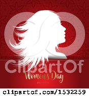 Poster, Art Print Of Happy Womens Day Design With A Silhouetted Woman On Red