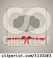Clipart Of A Blank Invitation On Beige Royalty Free Vector Illustration