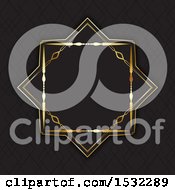 Clipart Of A Golden Frame On Black Royalty Free Vector Illustration