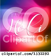 Clipart Of A Happy Holi Greeting On A Colorful Background Royalty Free Vector Illustration by KJ Pargeter