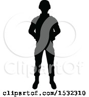 Black Silhouetted Male Armed Soldier
