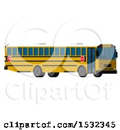 Clipart Of A 3d Yellow School Bus Royalty Free Illustration