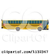 Poster, Art Print Of 3d Yellow School Bus From The Side