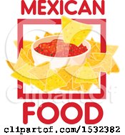 Clipart Of A Mexican Food Design With Salsa And Chips Royalty Free Vector Illustration