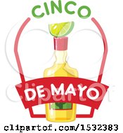 Cinco De Mayo Tequila Bottle With Lime