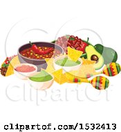 Clipart Of A Cinco De Mayo Food Design Royalty Free Vector Illustration by Vector Tradition SM