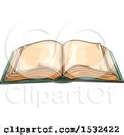 Clipart Of A Sketched Open Book Royalty Free Vector Illustration by Vector Tradition SM