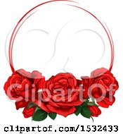 Clipart Of A Red Rose Design Royalty Free Vector Illustration