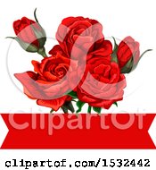 Clipart Of A Red Rose Design Royalty Free Vector Illustration