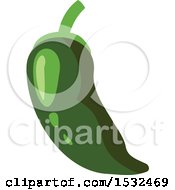 Clipart Of A Green Pepper Design Royalty Free Vector Illustration